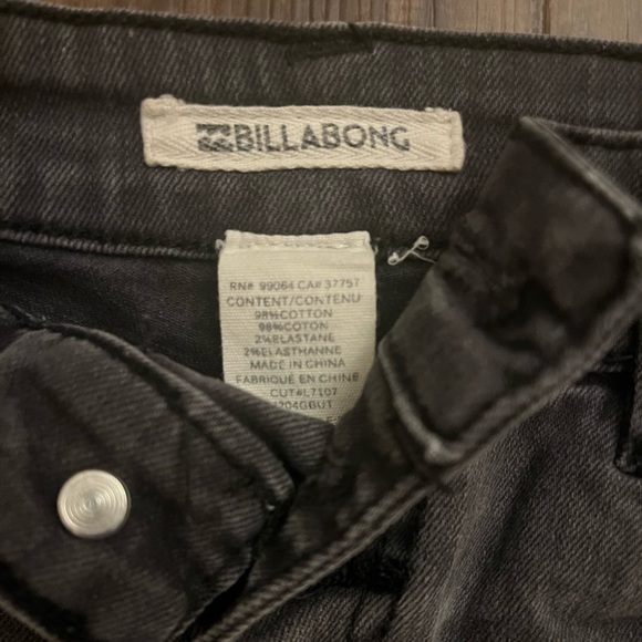 Black Denim Billabong Jean Shorts - Picture 2 of 3